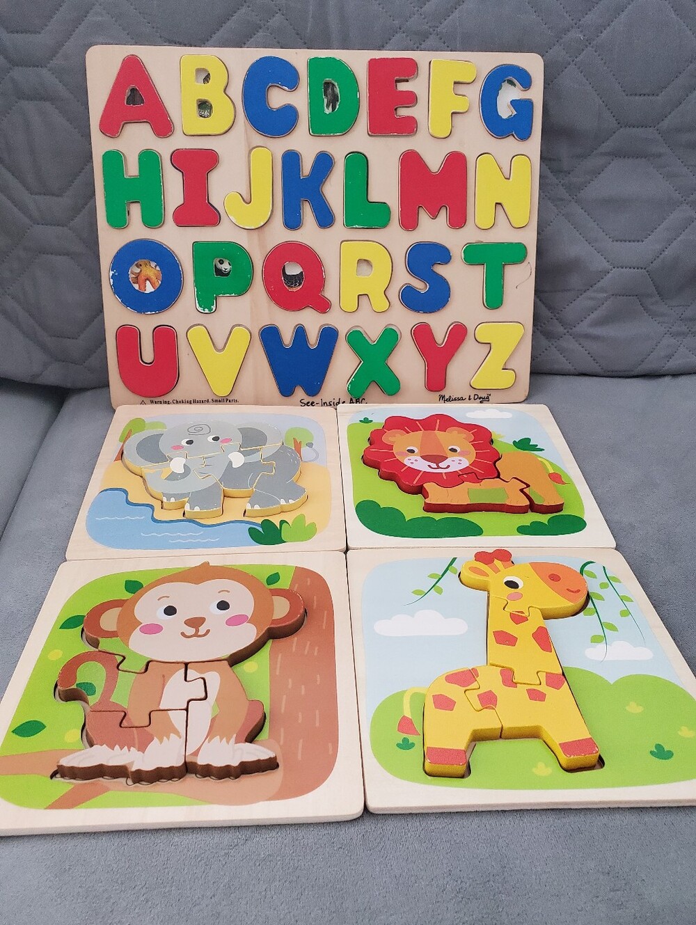 Melissa & Doug wooden puzzles ABC and animals